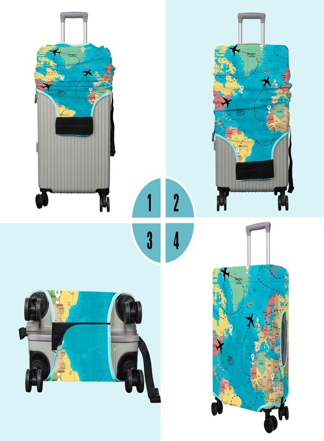 PtRug Travel Luggage Cover Suitcase Protector Fits 18-32 Inch Wheel Covers PatternedTravel Related Items Flower Luggage Protector Elastic XL - Image 3